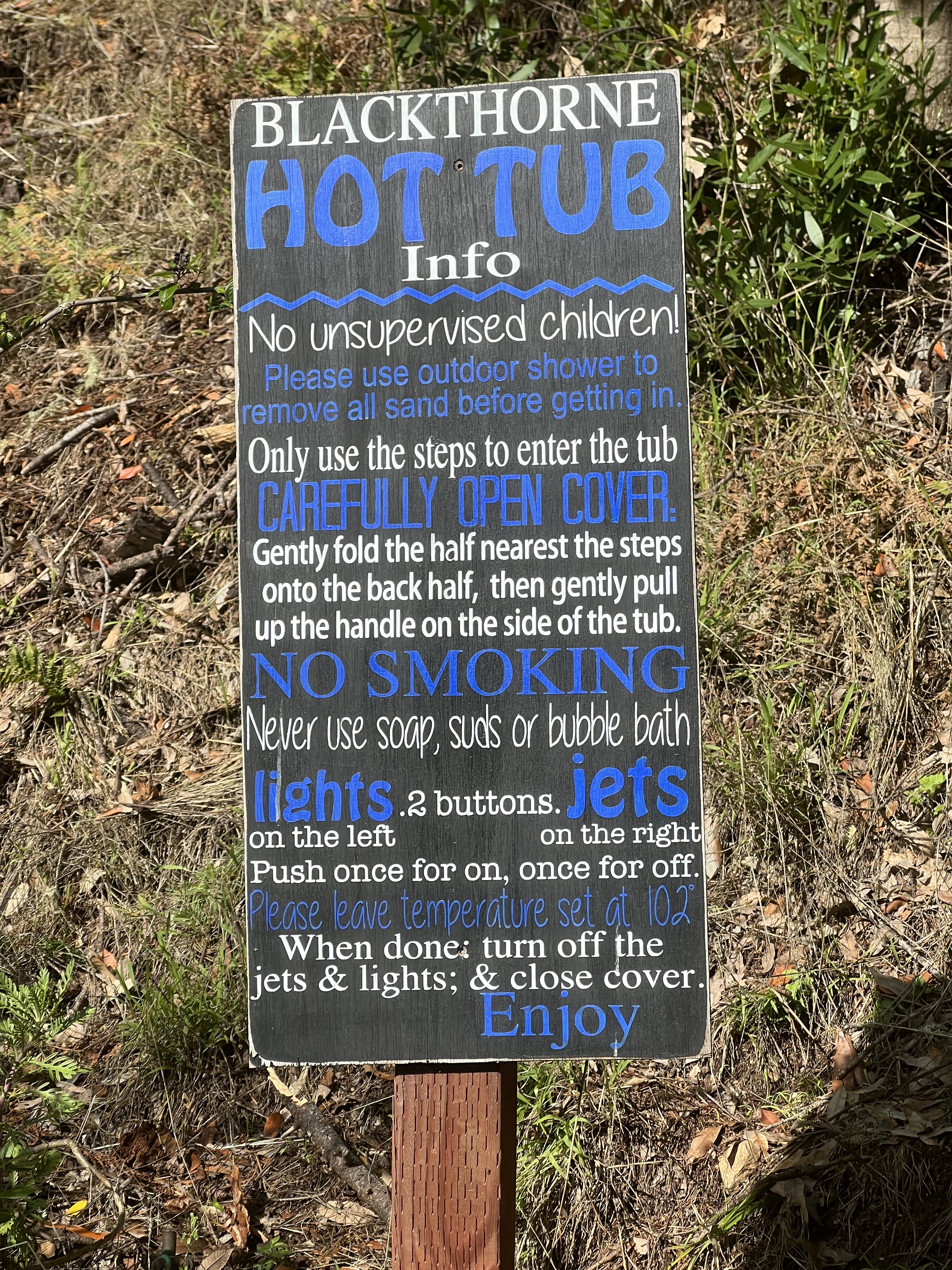 Hot tub instructions